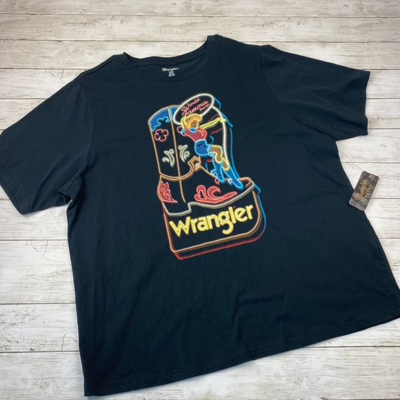 Wrangler Other - Wrangler Rodeo Cowboy Neon Boot Cowgirl Horse Retro Style Mens T-Shirt XXL NWT
